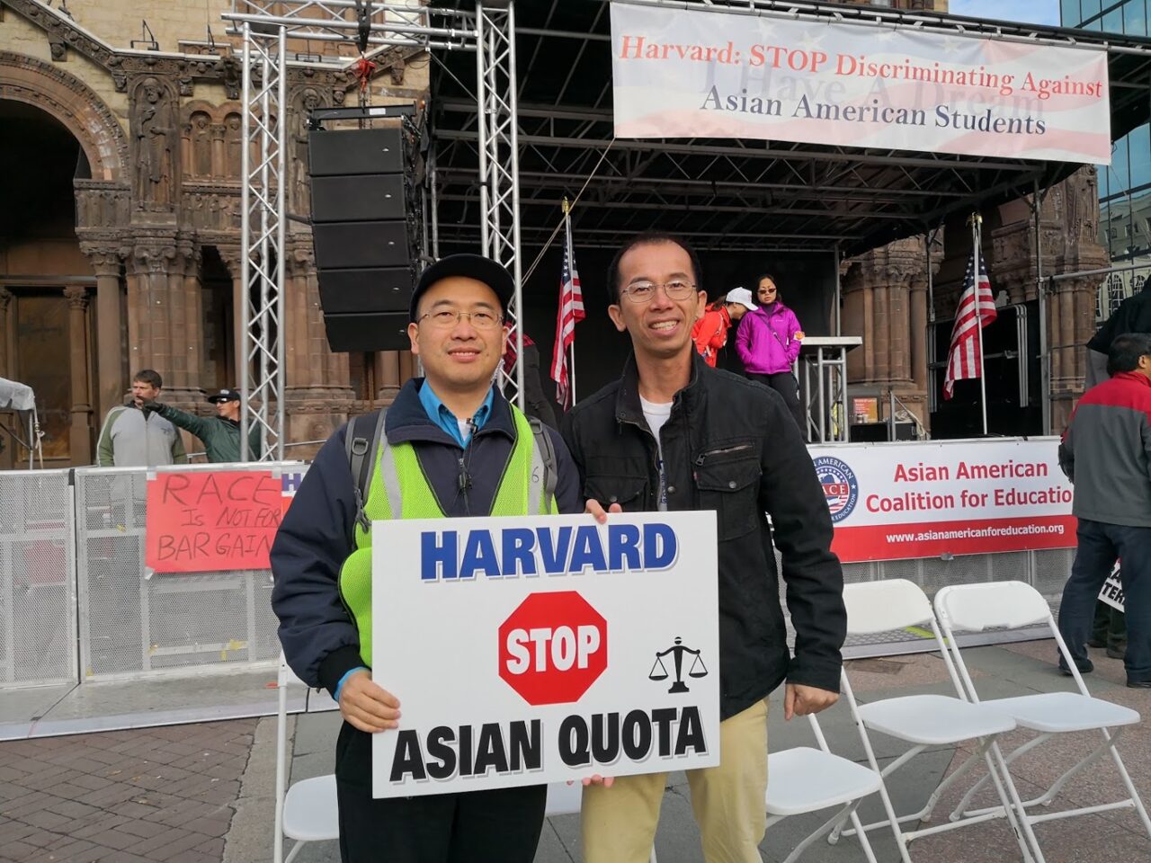 Harvard Stop Asian Quota Protest Sign 2018